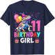 11th Birthday Girl Bearded Dragon 11 Years Old Bday Party T-Shirt - T-Shirt | Navy
