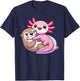 Cute Axolotl Hugging Otter T-Shirt - T-Shirt | Navy