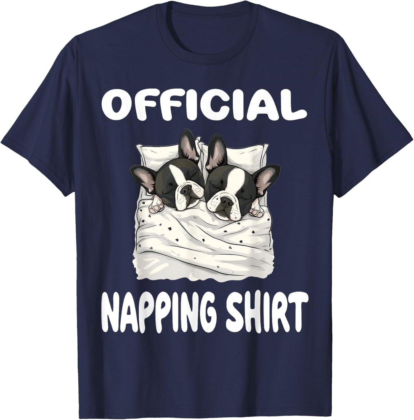 Boston Terrier Dog Official Sleepshirt Pajamas Nightgown T-Shirt - T-Shirt | Navy