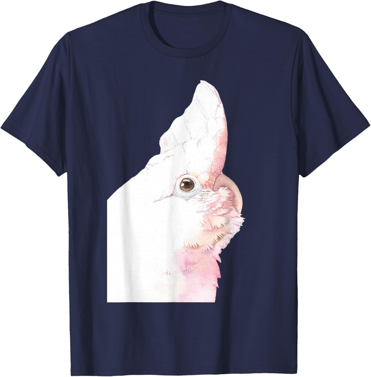 Goffin's Cockatoo Parrot Watercolor Painting Portrait T-Shirt - T-Shirt | Navy