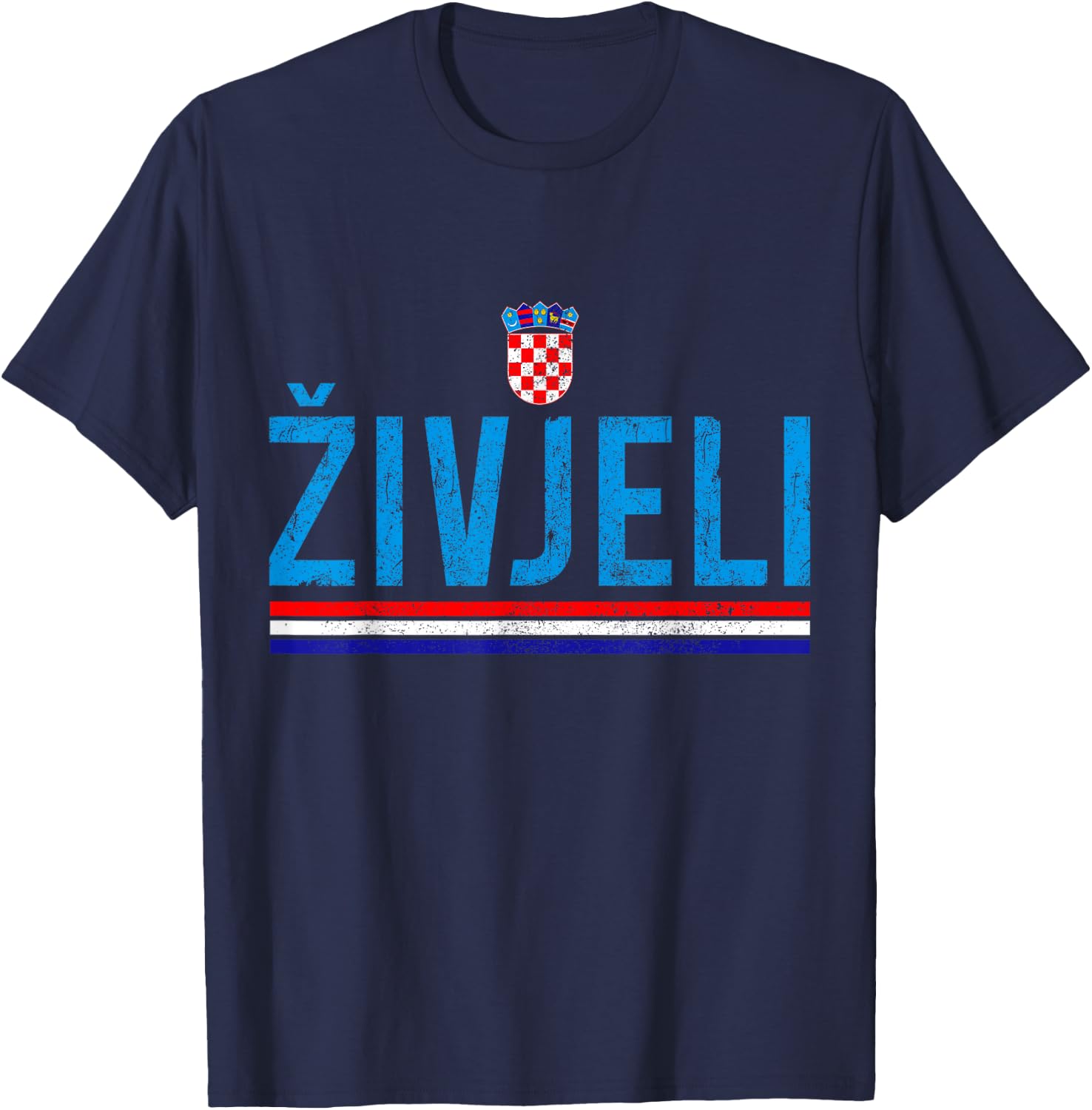 Zivjeli Croatian Flag Pride Vintage Croatia T-Shirt - T-Shirt | Navy
