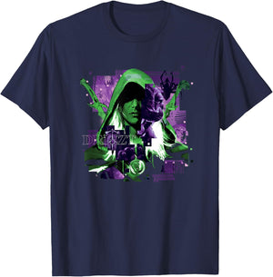 Dungeons & Dragons Drizzt Hooded Face Portrait Vintage T-Shirt - T-Shirt | Navy