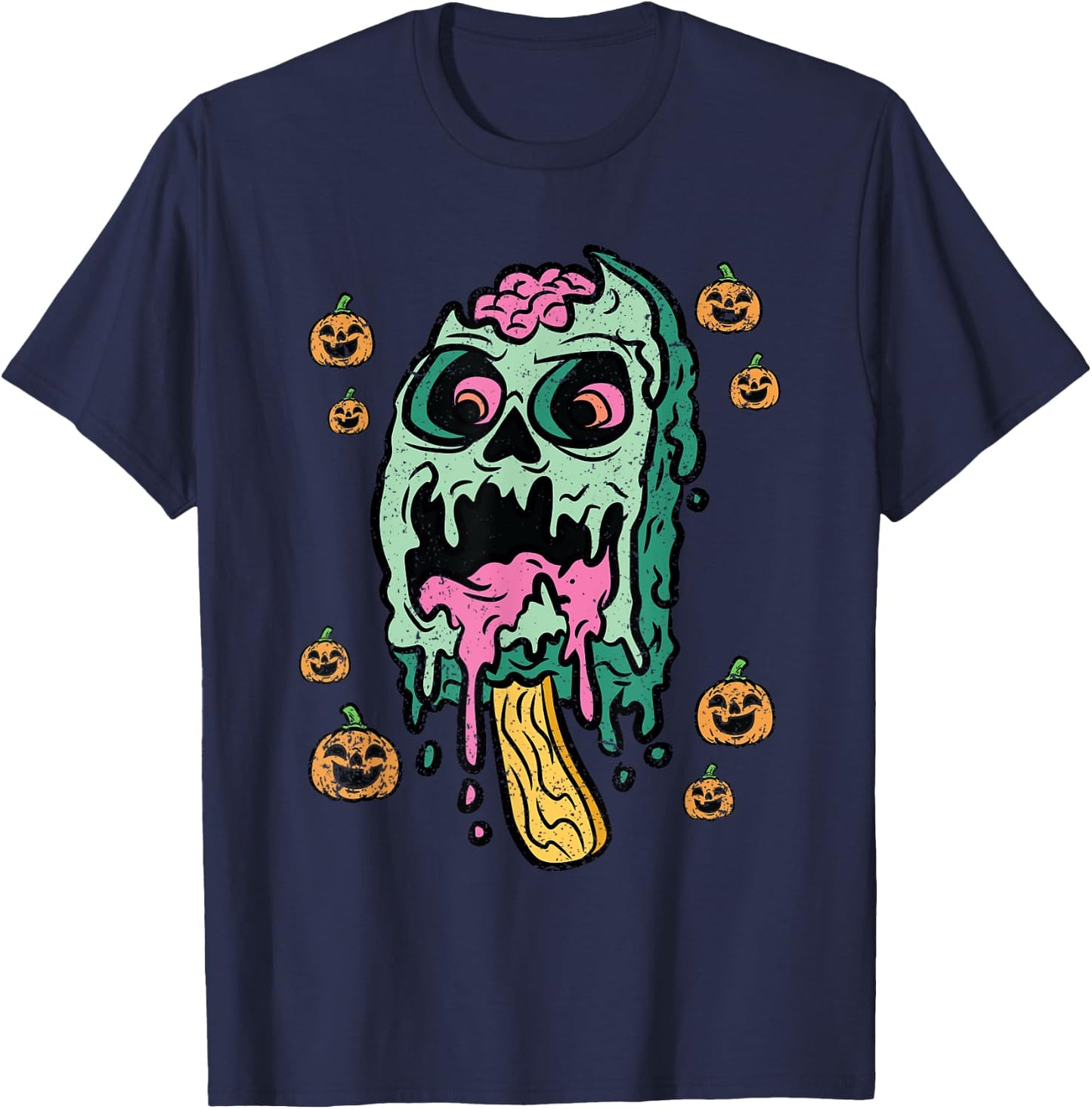 Zombie Ice Cream Hallowen Costume Sweet Food Men Women Kids T-Shirt - T-Shirt | Navy