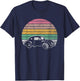 Classic Retro Car Nostalgic Sunset Scene T-Shirt - T-Shirt | Navy