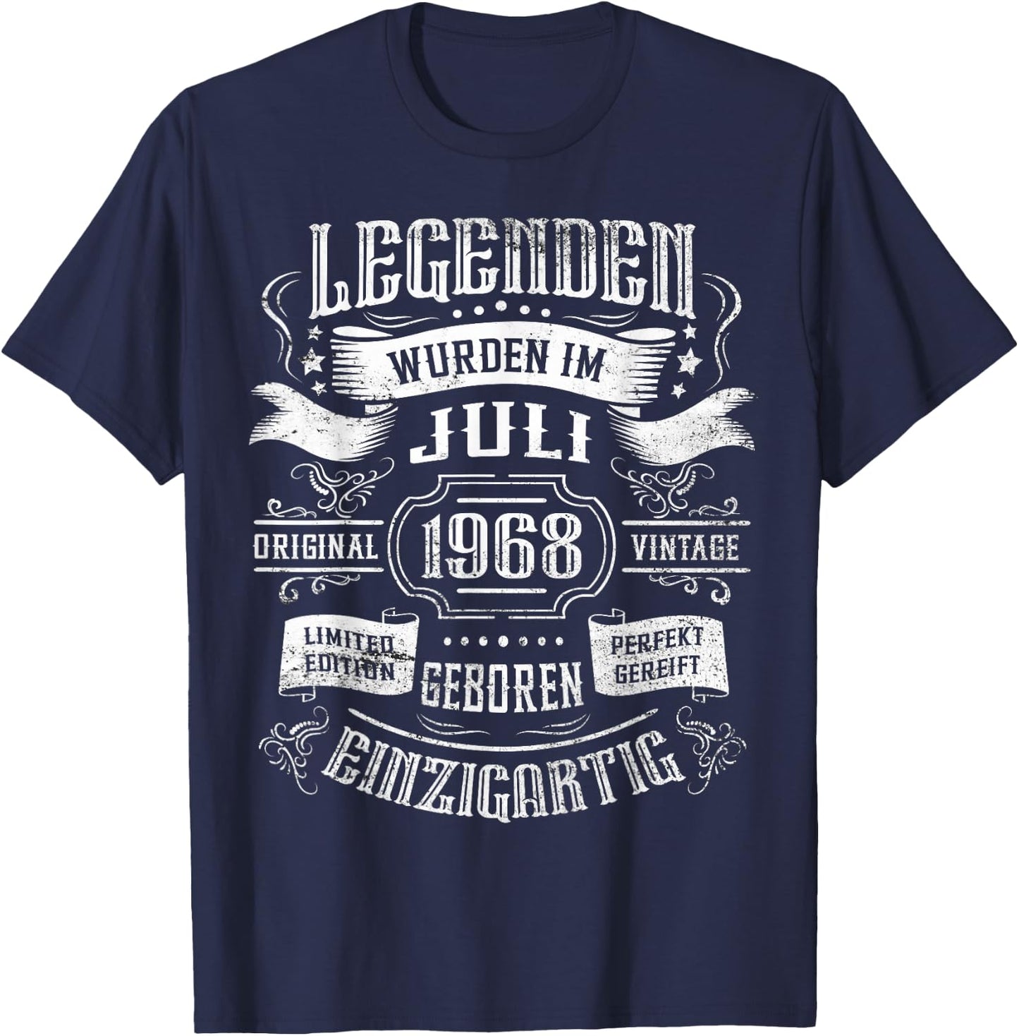 56. Geburtstag Legenden wurden im Juli 1968 geboren T-Shirt - T-Shirt | Navy