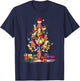 Cocktail Glasses Santa Hat Christmas Tree Drinks Xmas Pajama T-Shirt - T-Shirt | Navy