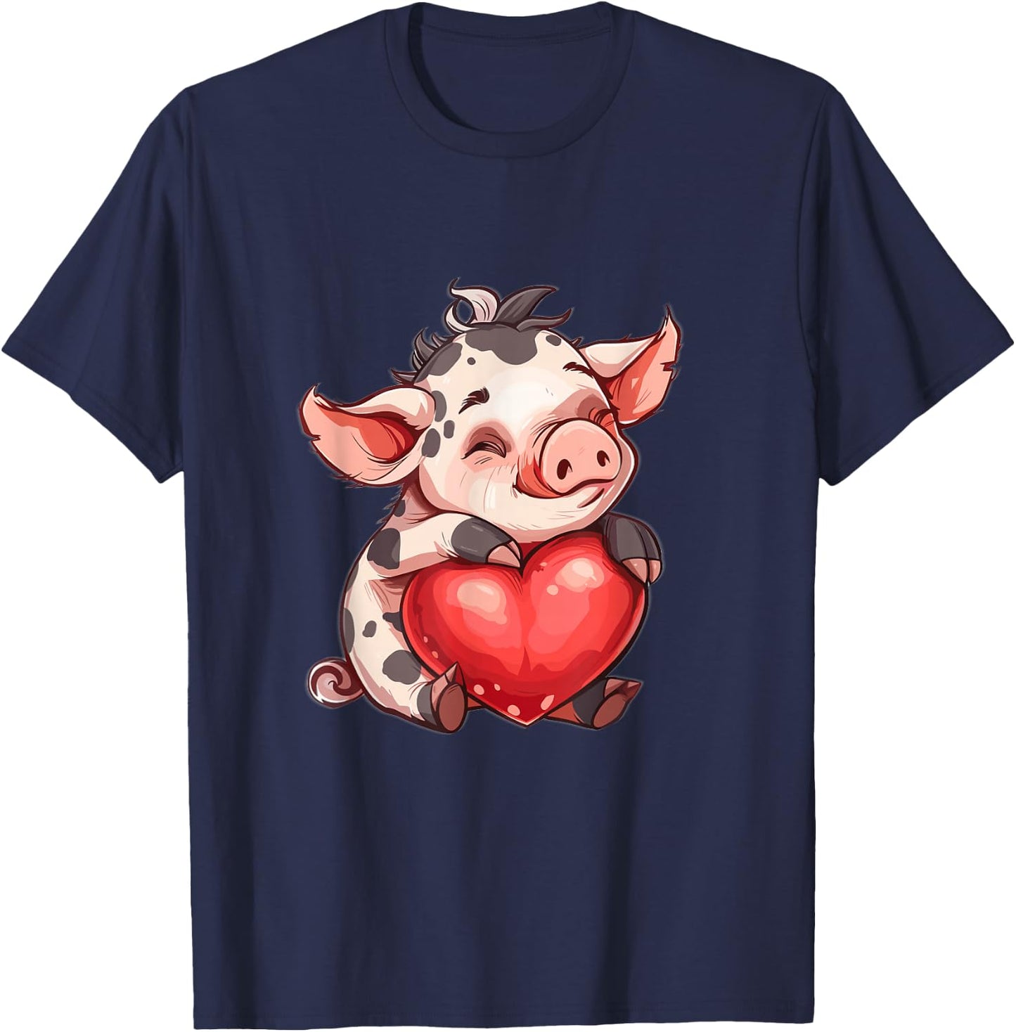 Kunekune Pig Owner Heart Kune Kune Girl Kune Kune Pig T-Shirt - T-Shirt | Navy