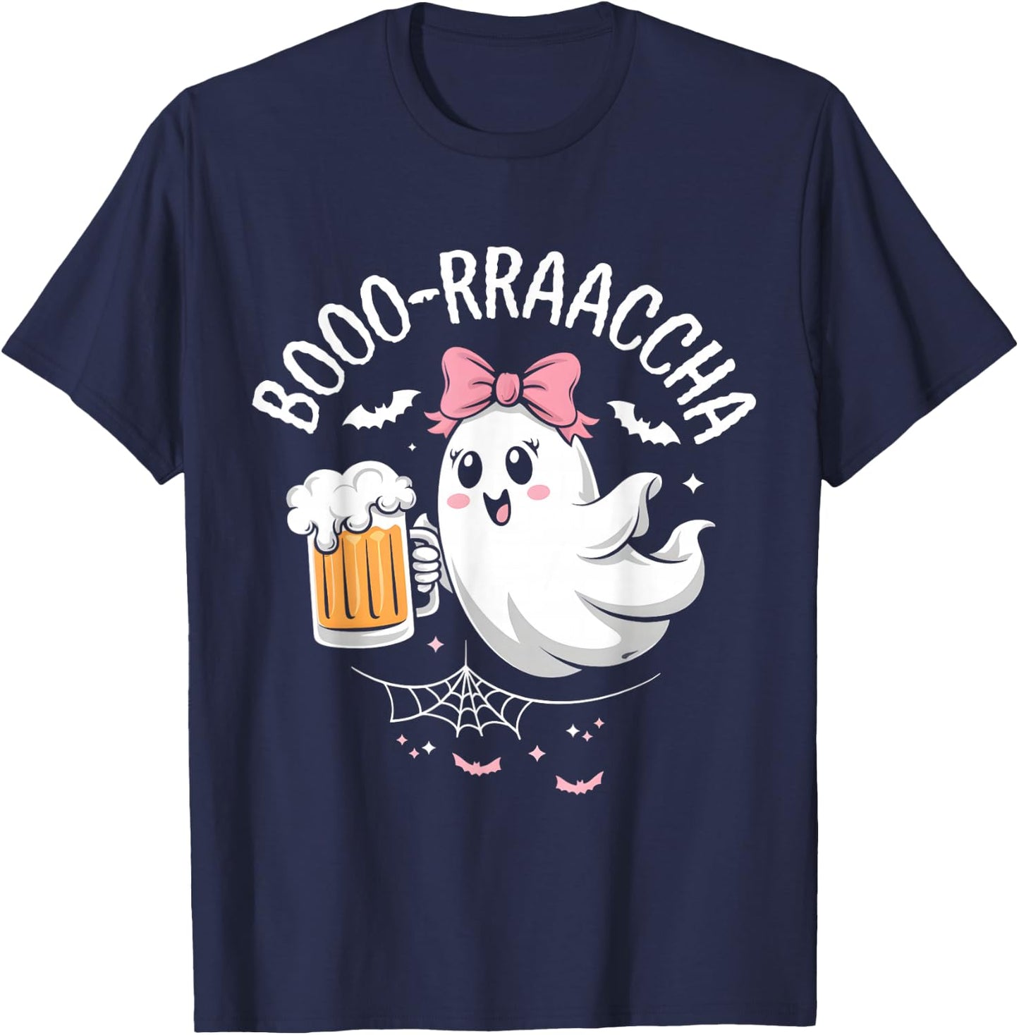 Boo-racha Funny Halloween Ghost Beer Lover Borracha T-Shirt - T-Shirt | Navy