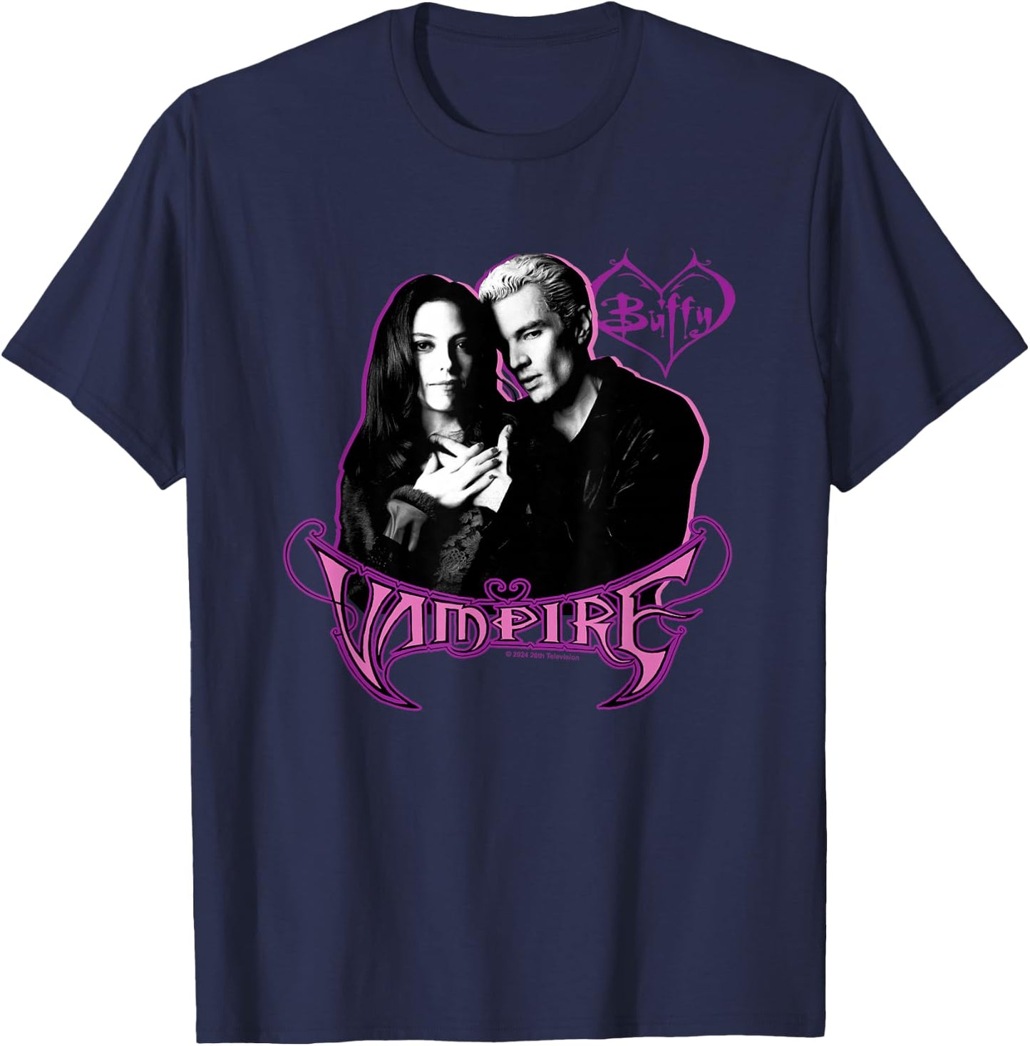 Buffy The Vampire Slayer Spike & Drusilla New Portrait , Black, S T-Shirt - T-Shirt | Navy