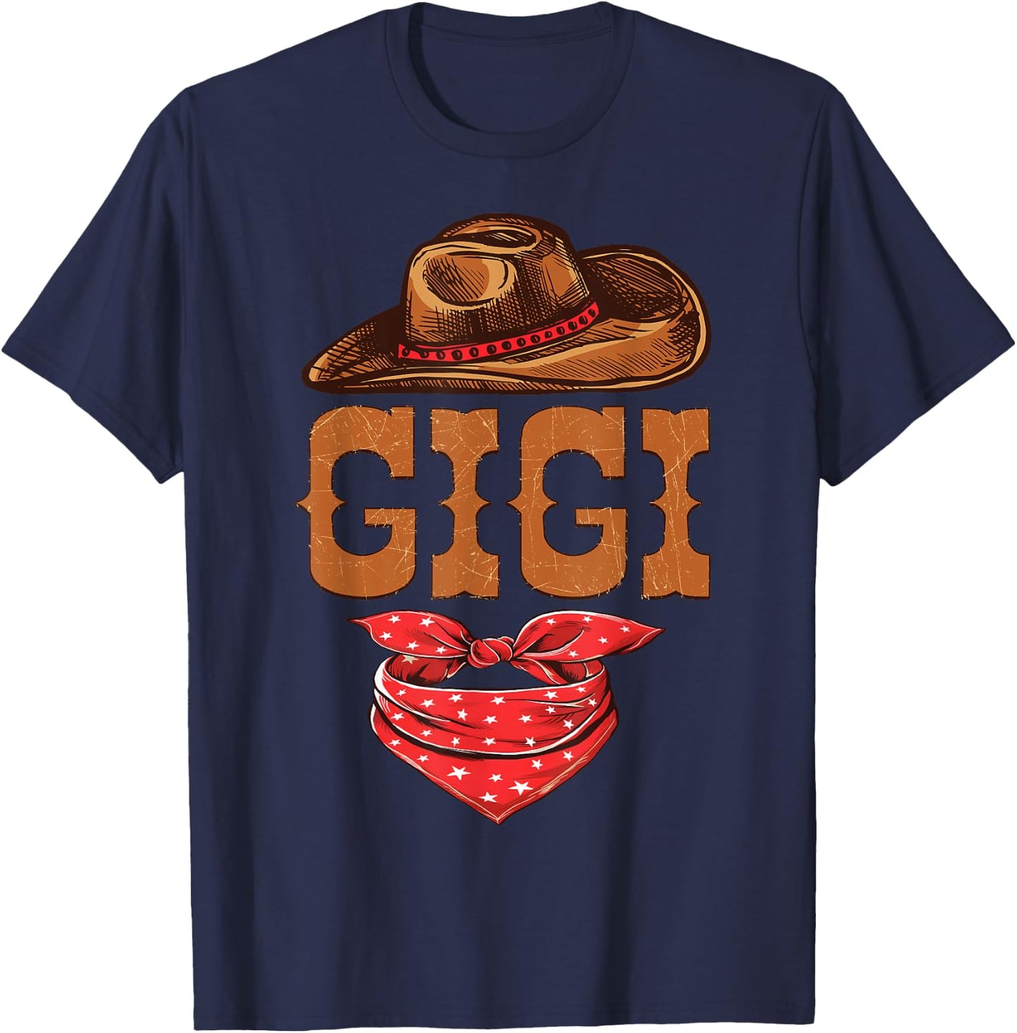 Gigi Grandma Western Birthday Cowboy Cowgirl Family Matching T-Shirt - T-Shirt | Navy