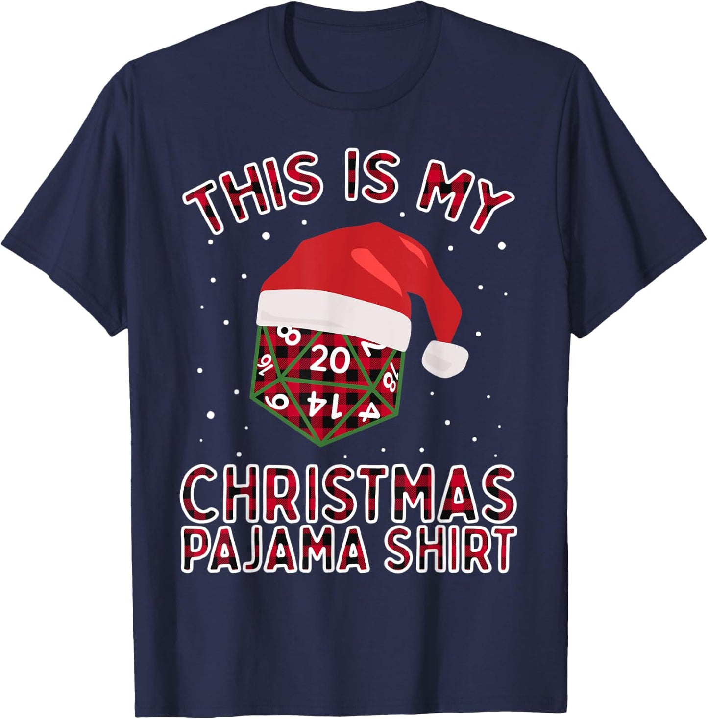 This Is My Christmas Pajama Plaid Board Game Role Play D20 T-Shirt - T-Shirt | Navy