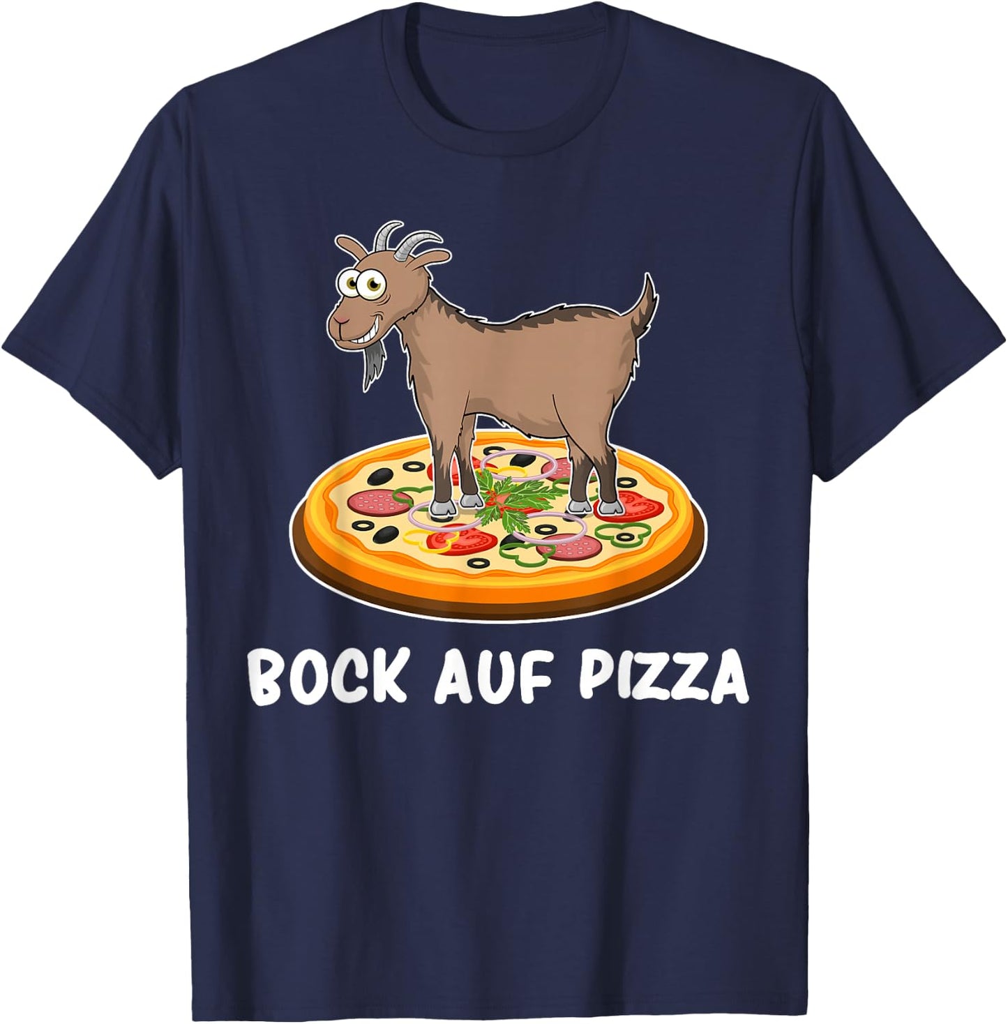 Pizza Sayings Pizza Baker Pizza Lovers Bock on Pizza , black, s T-Shirt - T-Shirt | Navy