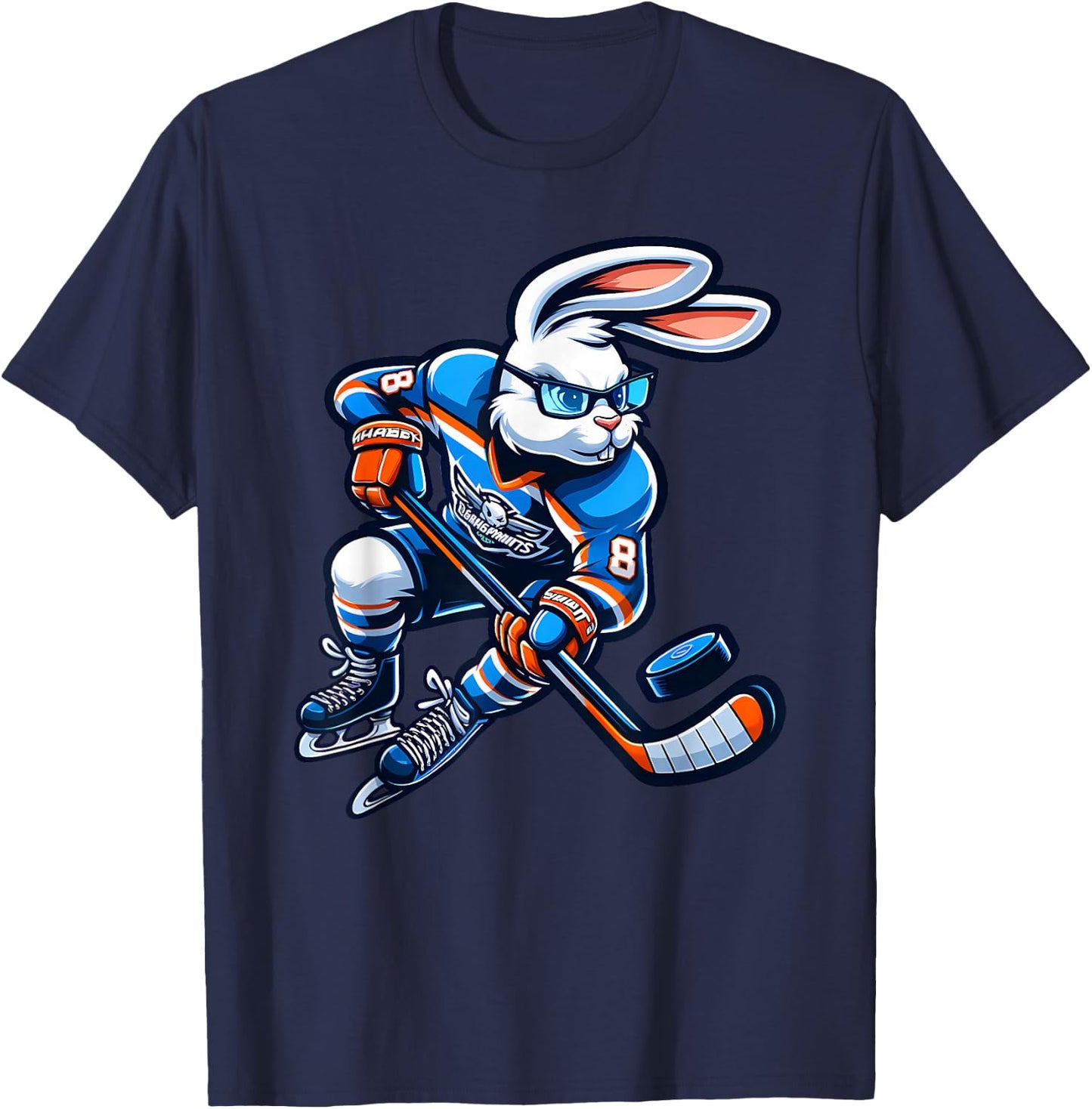 Happy Easter Bunny Hockey Rabbit Men Women Kid T-Shirt - T-Shirt | Navy