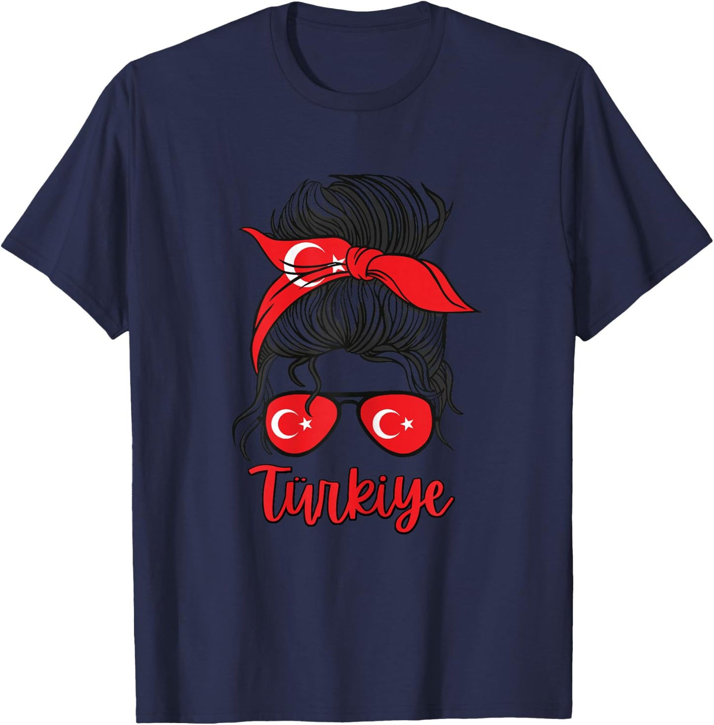 Turkiye Mädchen Türkei Mädchen Türkische kizi Frauen Türkische Flagge T-Shirt - T-Shirt | Navy