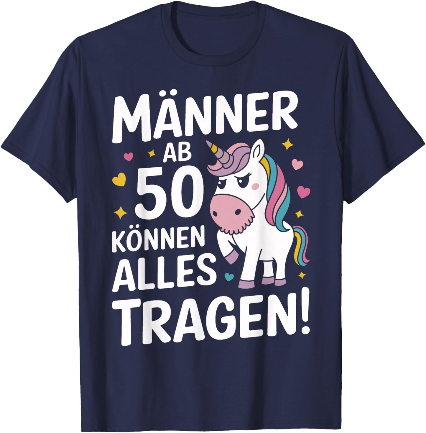 50th Birthday Man Woman 50 Years 1974 Decorative Funny Gift , black T-Shirt - T-Shirt | Navy