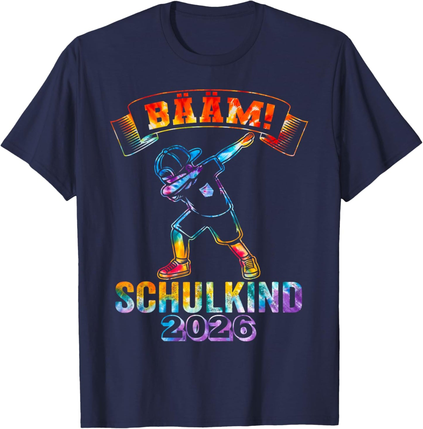 BÄÄM Schulkind 2026 First Class Boy Tie Dye , black T-Shirt - T-Shirt | Navy