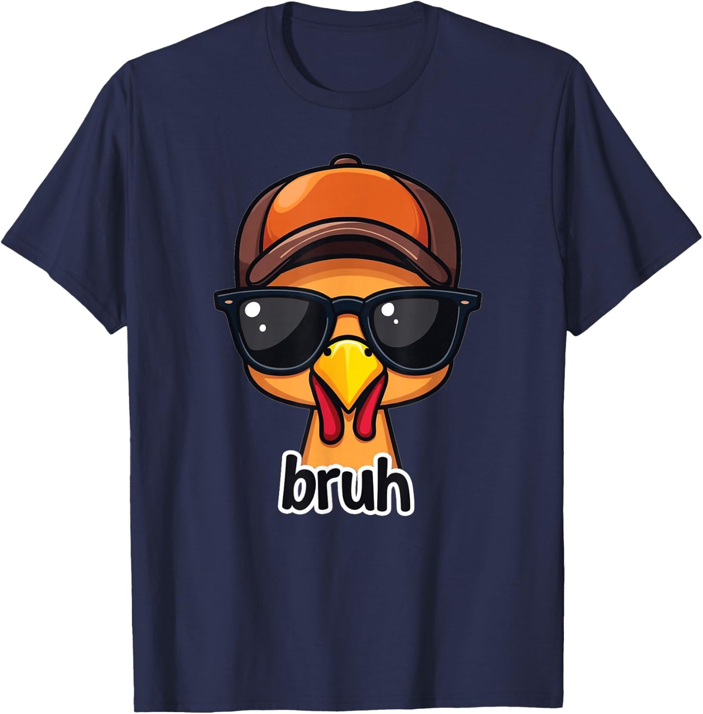 turkey face thanksgiving Bruh Boys Toddler youth man turkey T-Shirt - T-Shirt | Navy