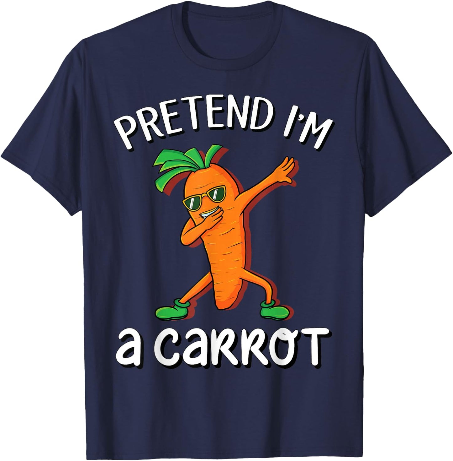 Pretend I'm A Carrot Vegan Halloween Costume Kids Gift T-Shirt - T-Shirt | Navy