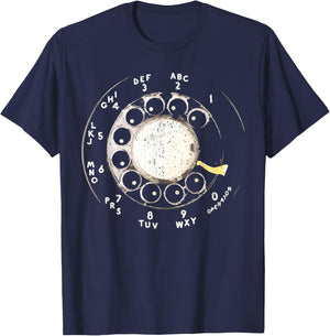 Vintage Rotary Dial Telephone Rotary Phone T-Shirt - T-Shirt | Navy