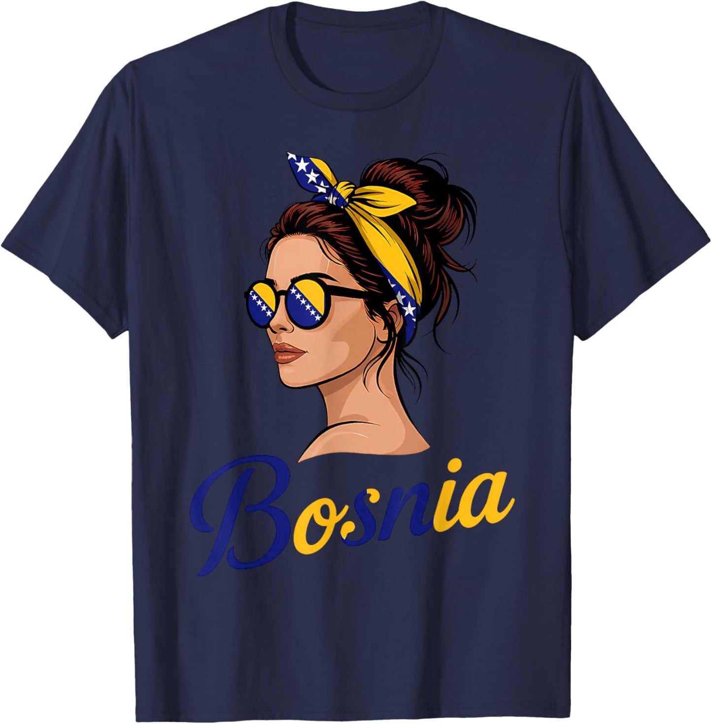 Bosnien und Herzegowina Flagge Bosnische Wurzeln T-Shirt - T-Shirt | Navy