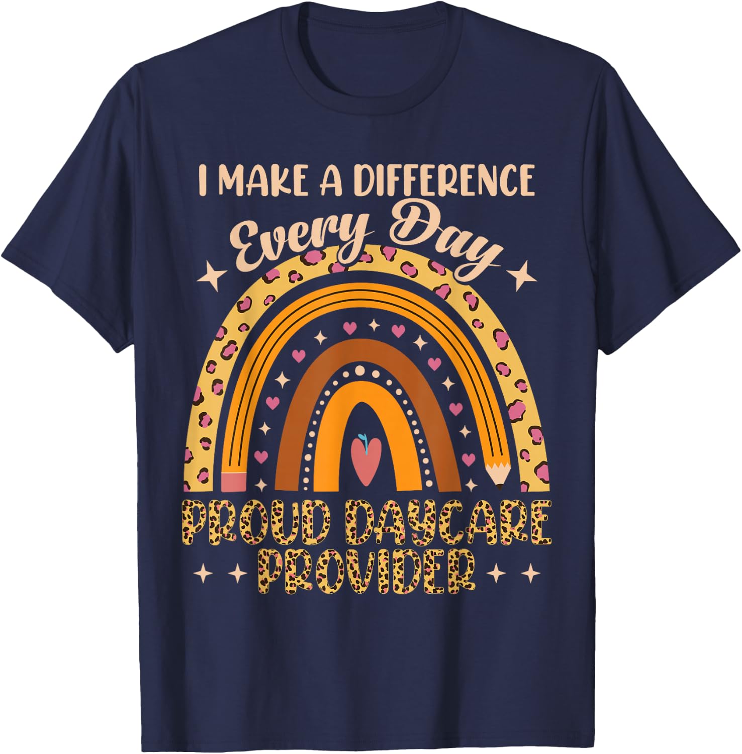 Proud Childcare Worker Daycare Provider T-Shirt - T-Shirt | Navy