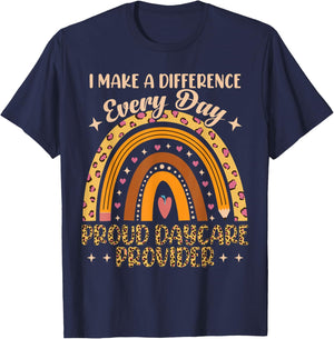Proud Childcare Worker Daycare Provider T-Shirt - T-Shirt | Navy