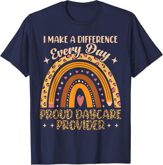 Proud Childcare Worker Daycare Provider T-Shirt - T-Shirt | Navy