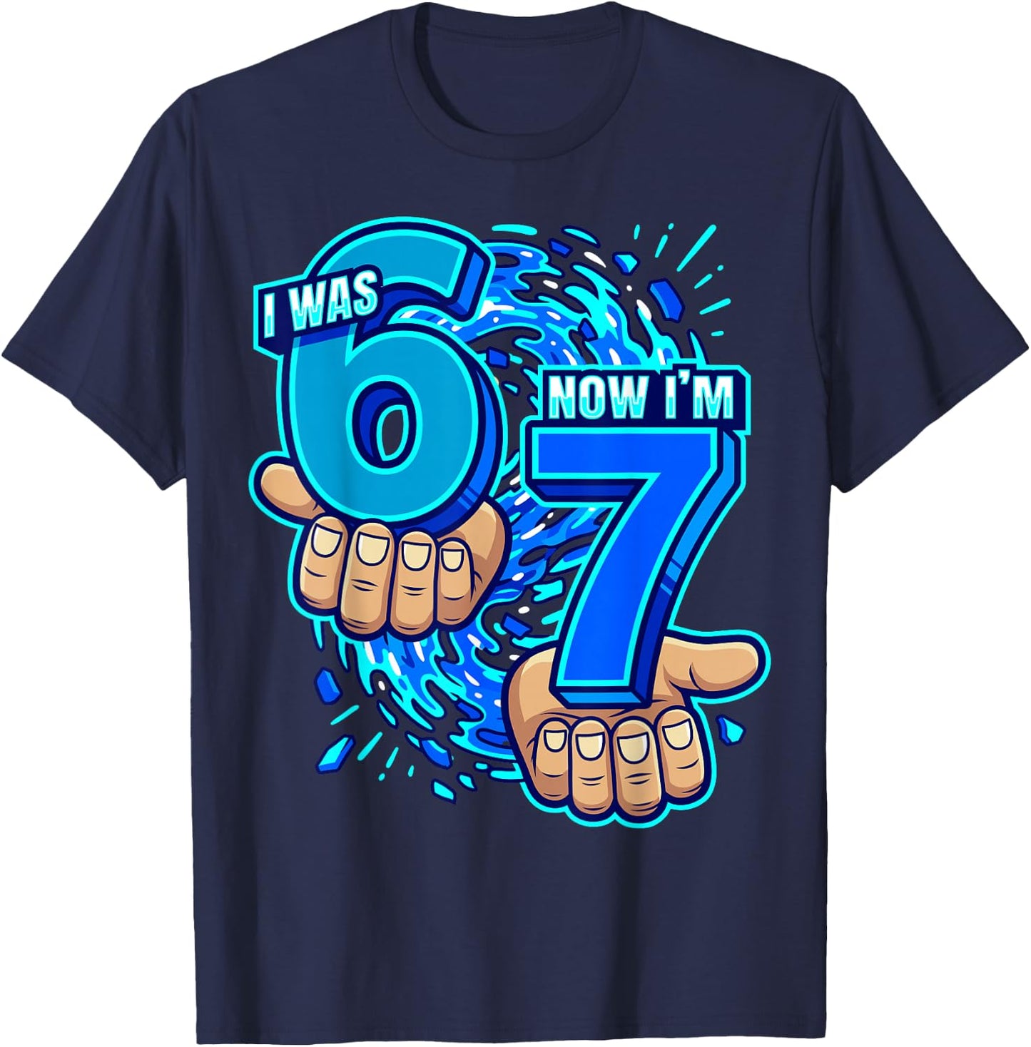I was 6 Now I'm 7 7th Birthday 6 7 Birthday Boys T-Shirt - T-Shirt | Navy