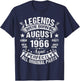Legends were Born in August 1966 60th Birthday 60 Years Old T-Shirt - T-Shirt | Navy