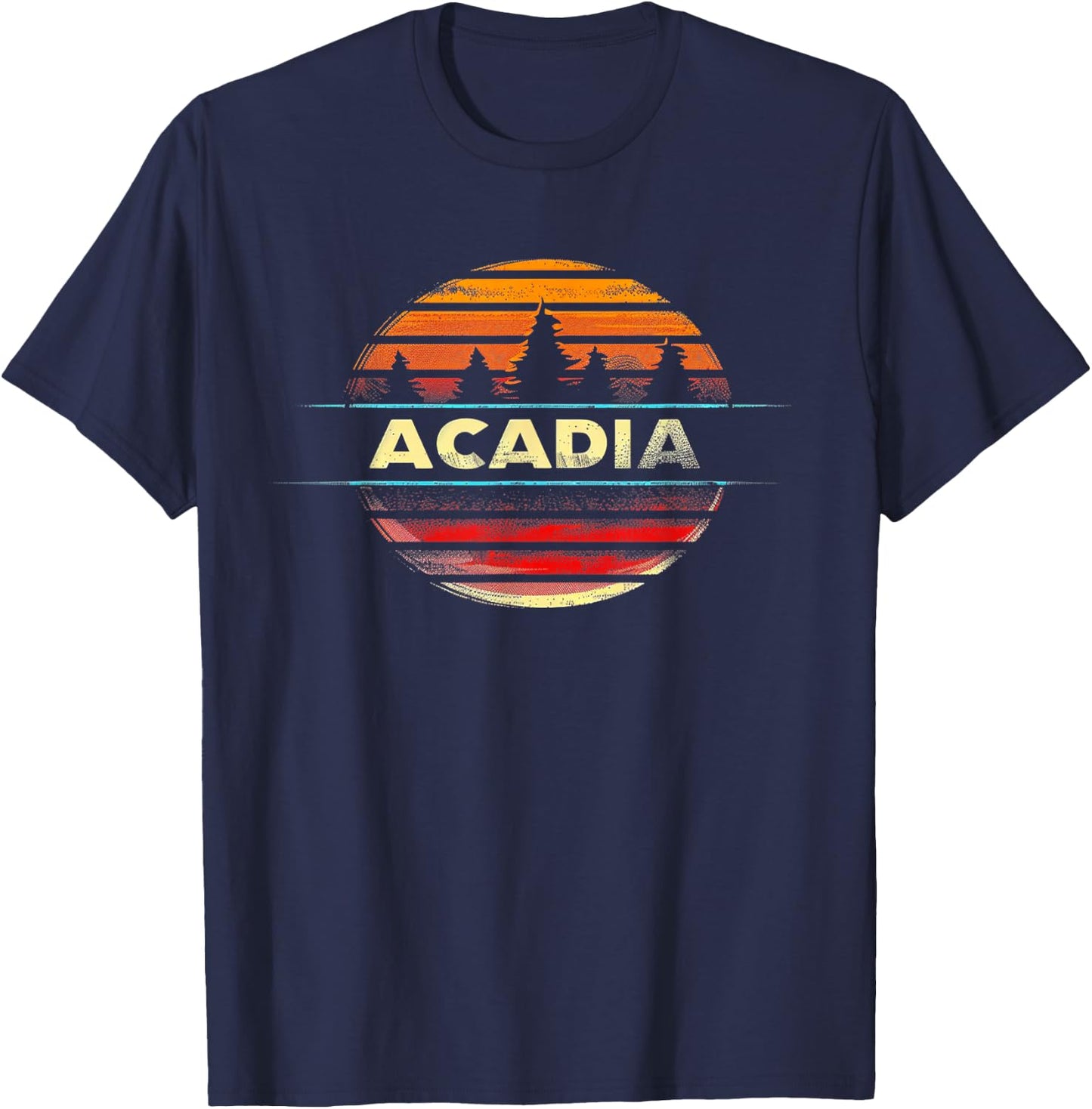 Acadia - US National Park Vintage Men Women Kids Retro T-Shirt - T-Shirt | Navy