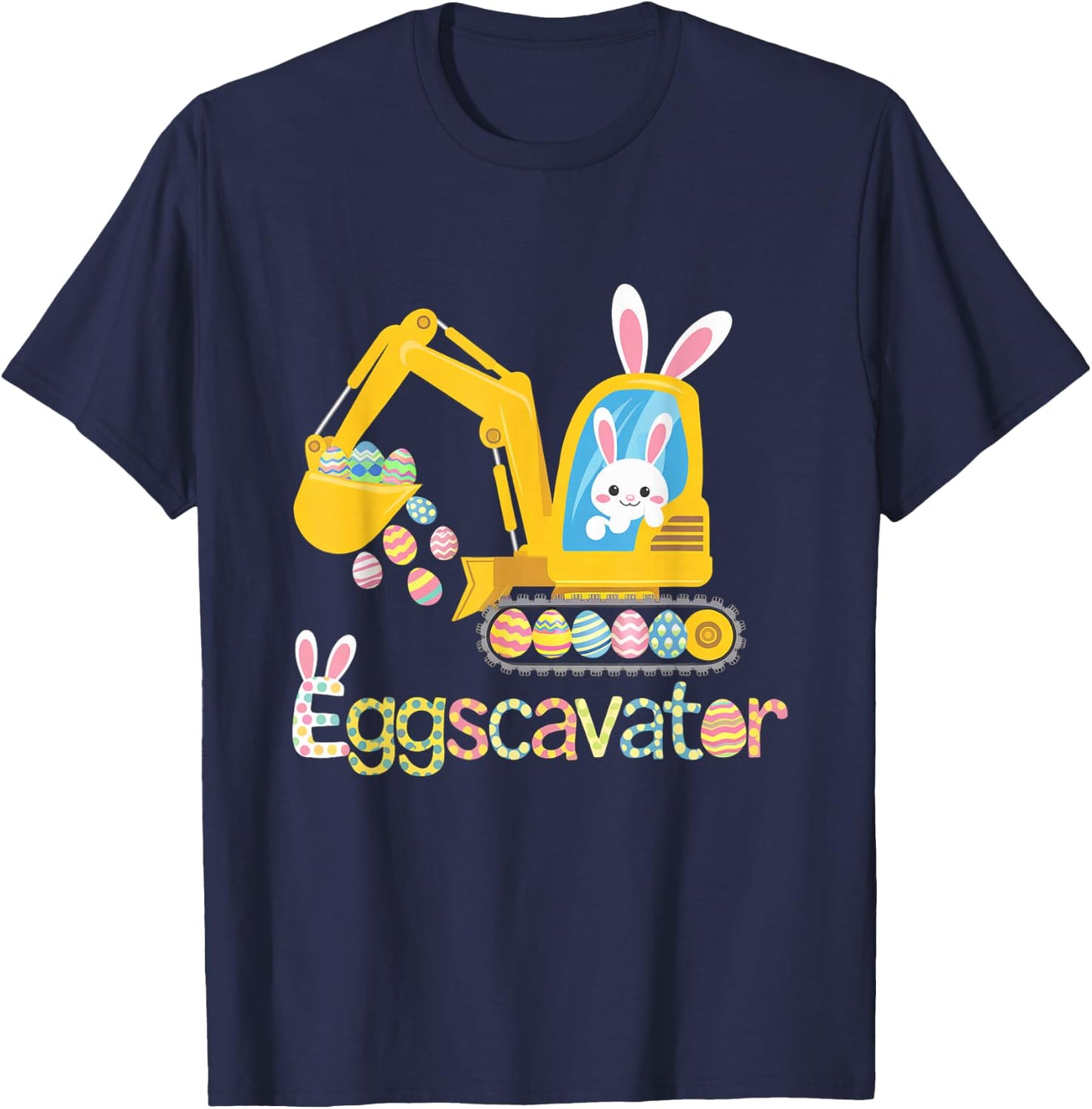Easter Egg Hunt Shirt For Kids s Funny EggsCavator T-Shirt - T-Shirt | Navy