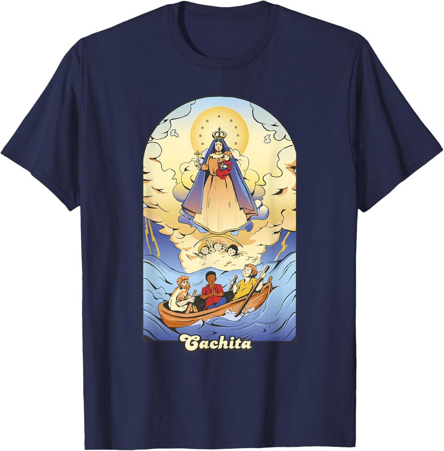 Viva Mi Cuba Libre by NLTS 'Cachita' Virgen de la Caridad del Cobre Patrona de Cuba T-Shirt - T-Shirt | Navy