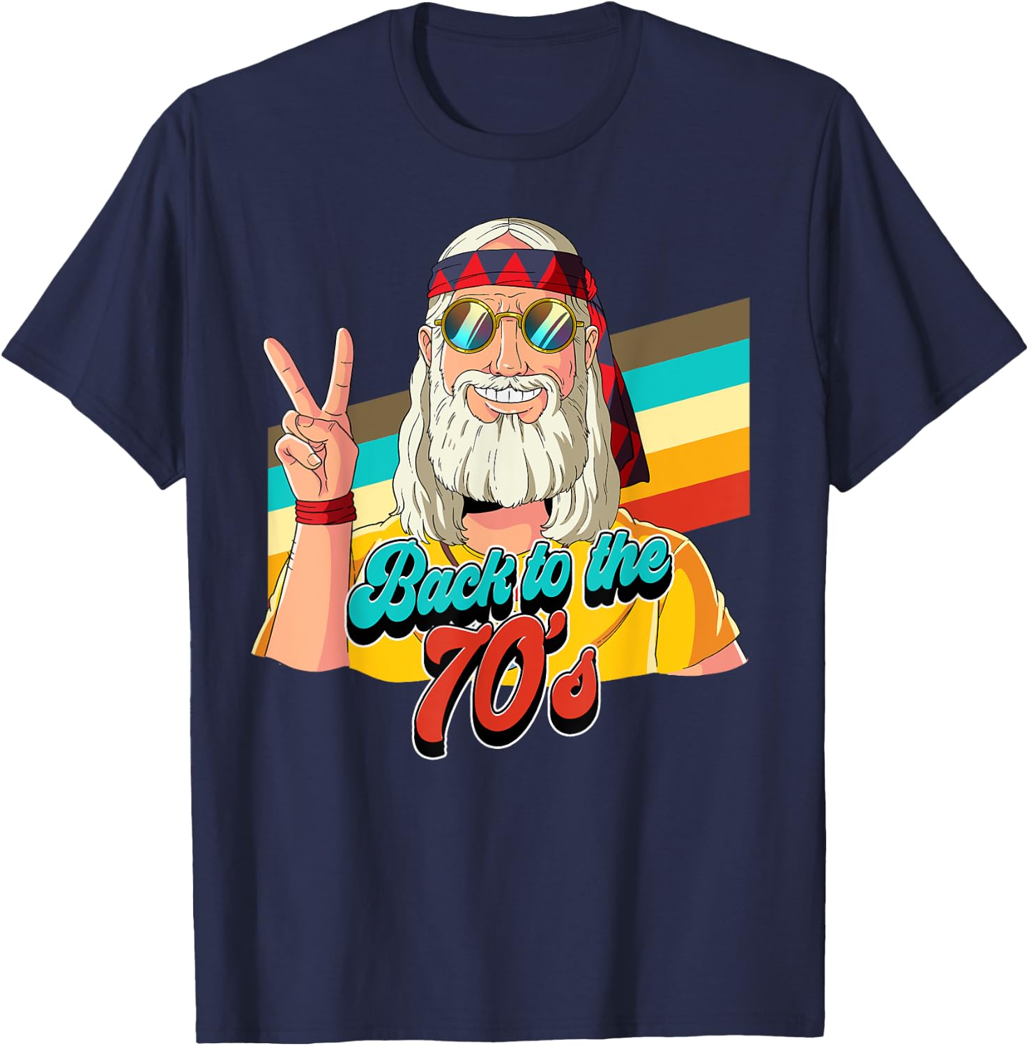 Back To The 70s , black T-Shirt - T-Shirt | Navy