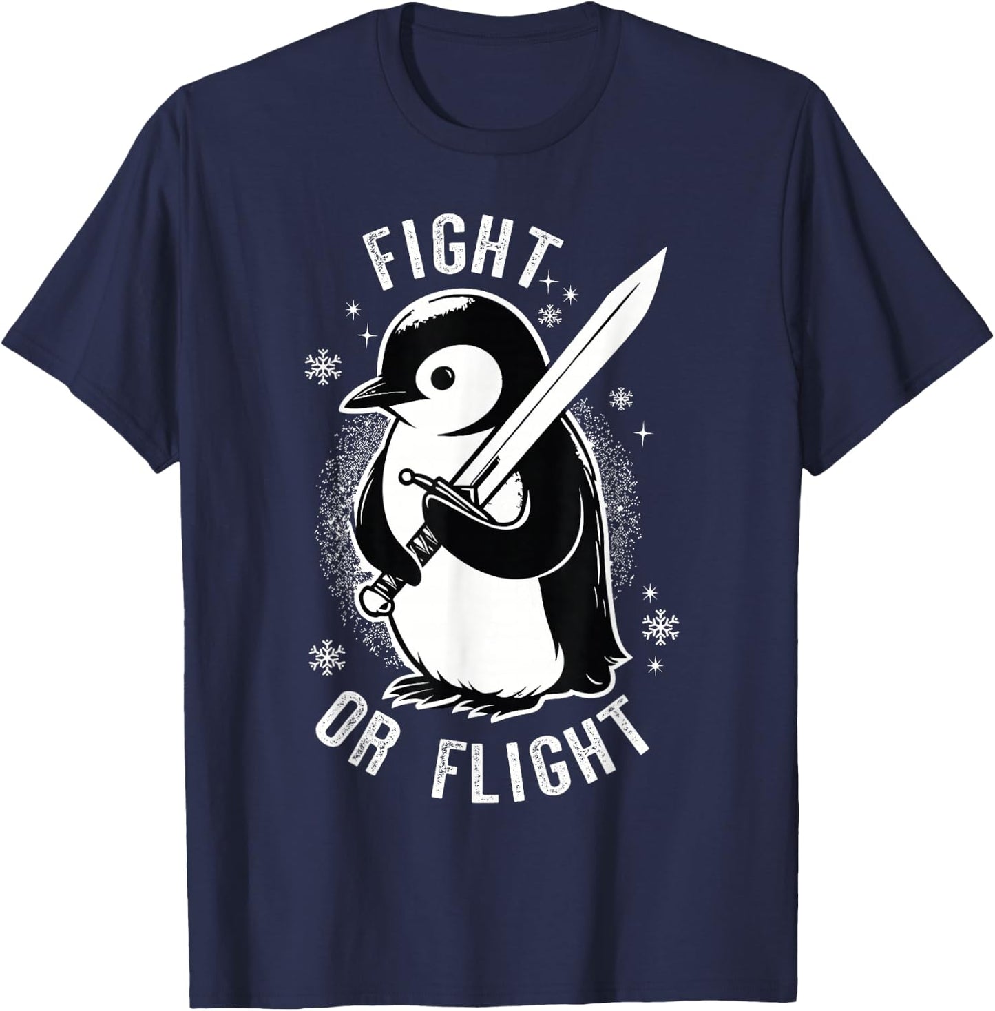 Fight or Flight Penguin T-Shirt - T-Shirt | Navy