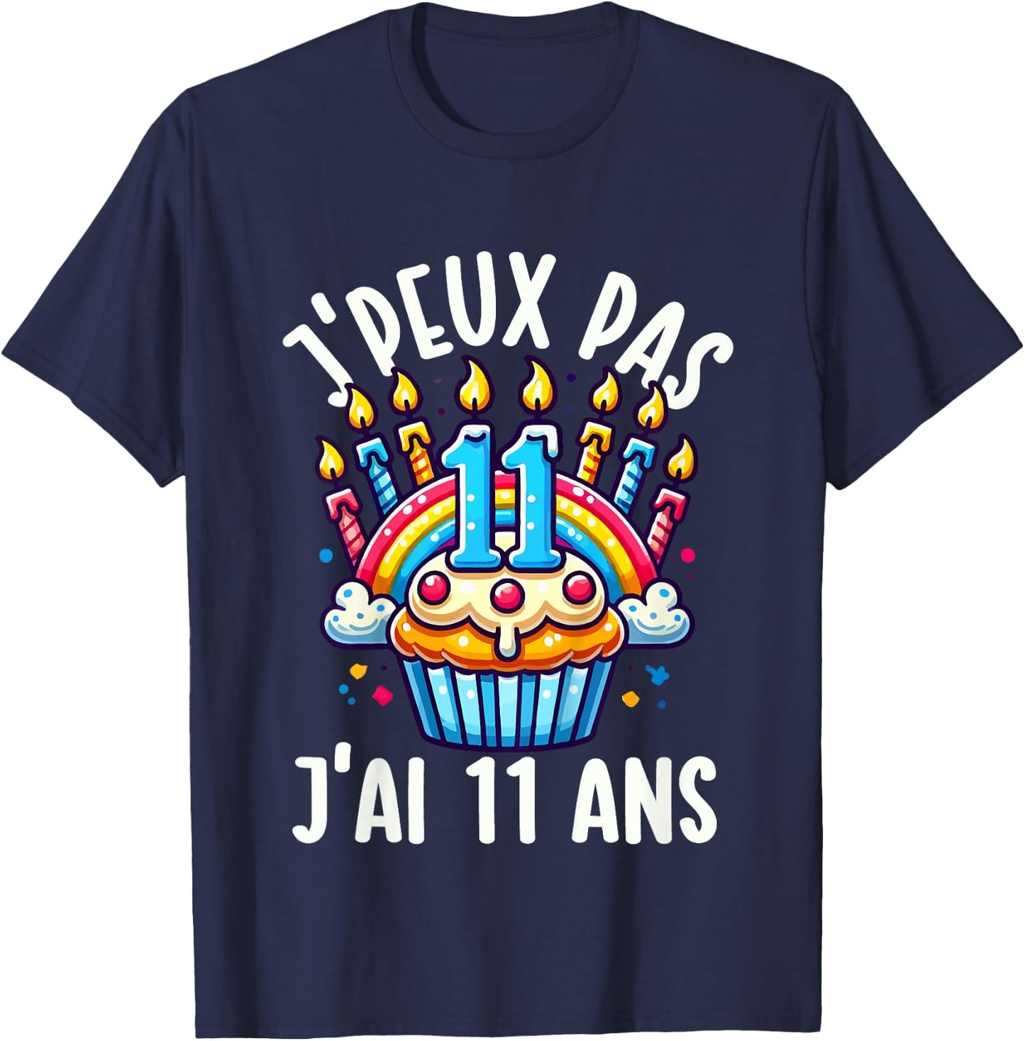 Kids Je Peux Pas Je ai 11 Ans Anniversaire Funny Funny Kawaii , Black, 2 T-Shirt - T-Shirt | Navy