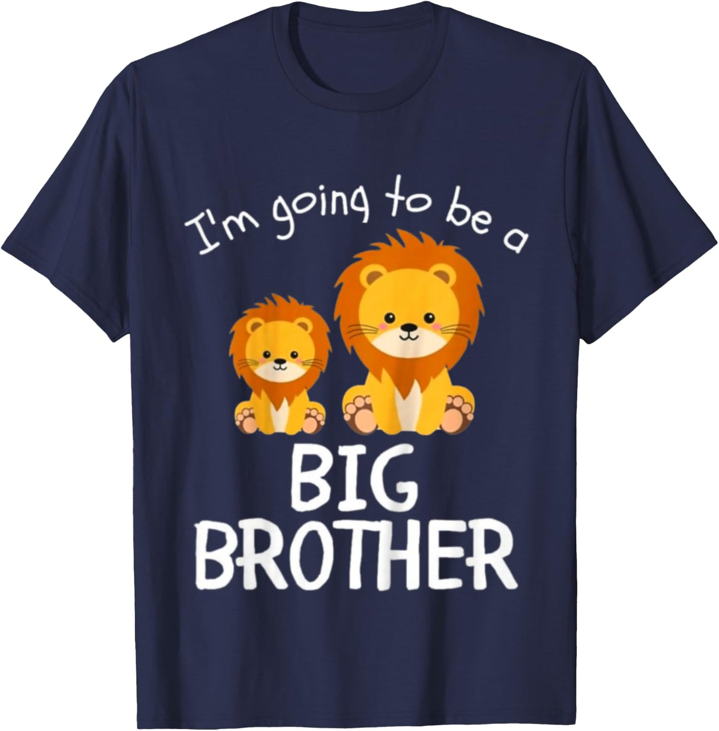 Child Promoted Big Brother 2025 Lion Toddler , Black, 2 T-Shirt - T-Shirt | Navy