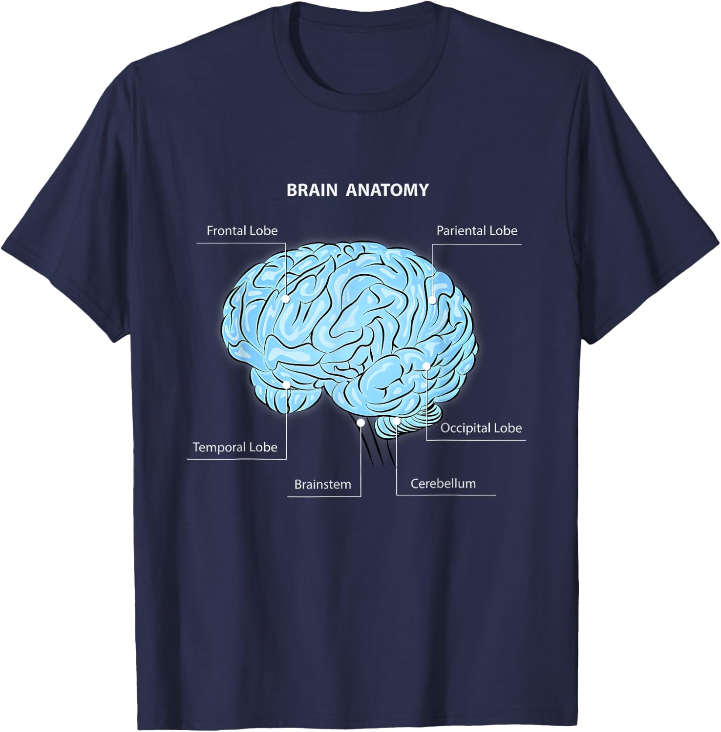 Brain shirt for , Brain for shirt women, Brain for youth T-Shirt - T-Shirt | Navy