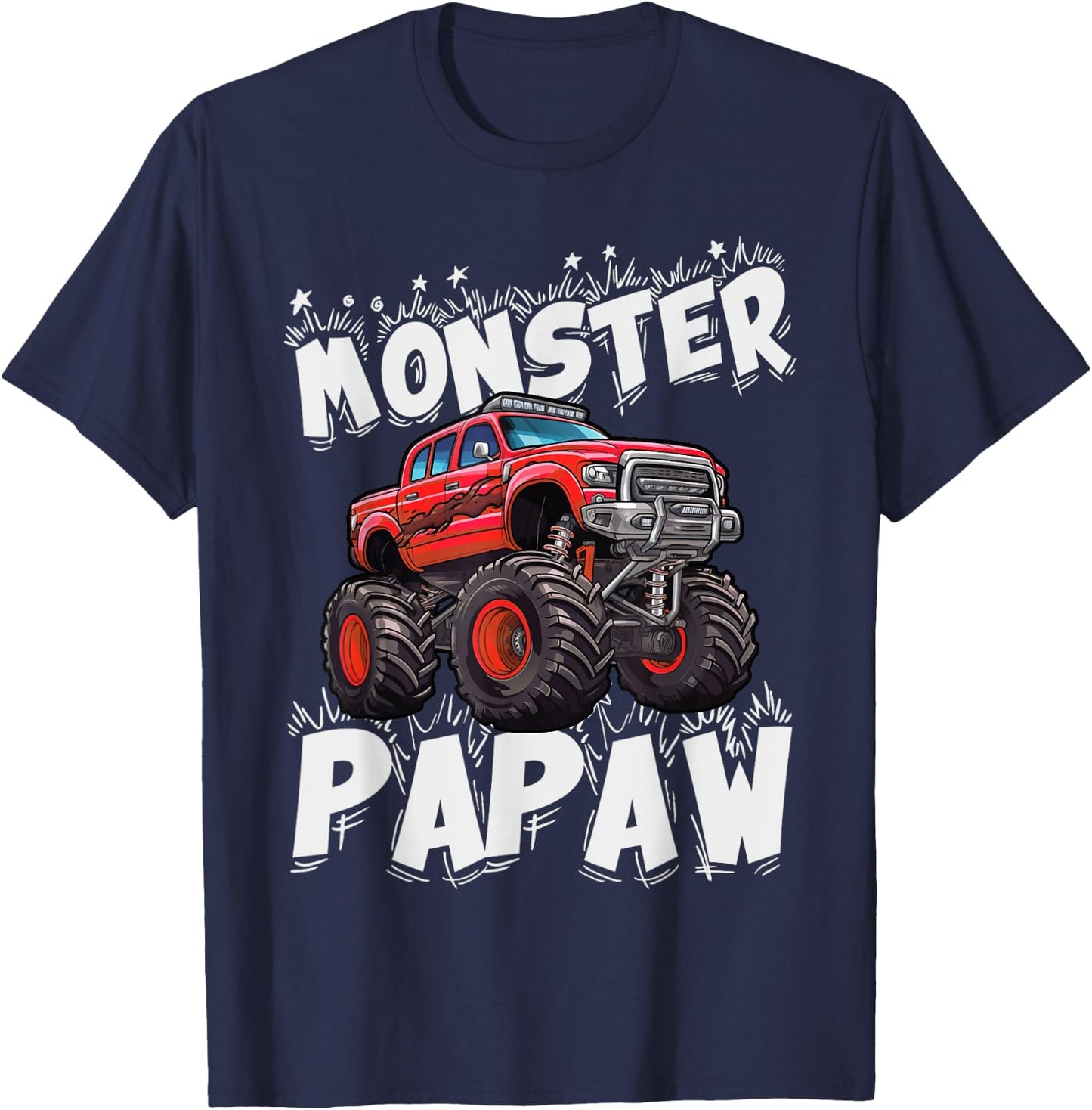 Monster Truck Papaw Family Matching Fun Monster Truck Lovers T-Shirt - T-Shirt | Navy