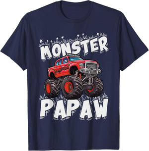 Monster Truck Papaw Family Matching Fun Monster Truck Lovers T-Shirt - T-Shirt | Navy