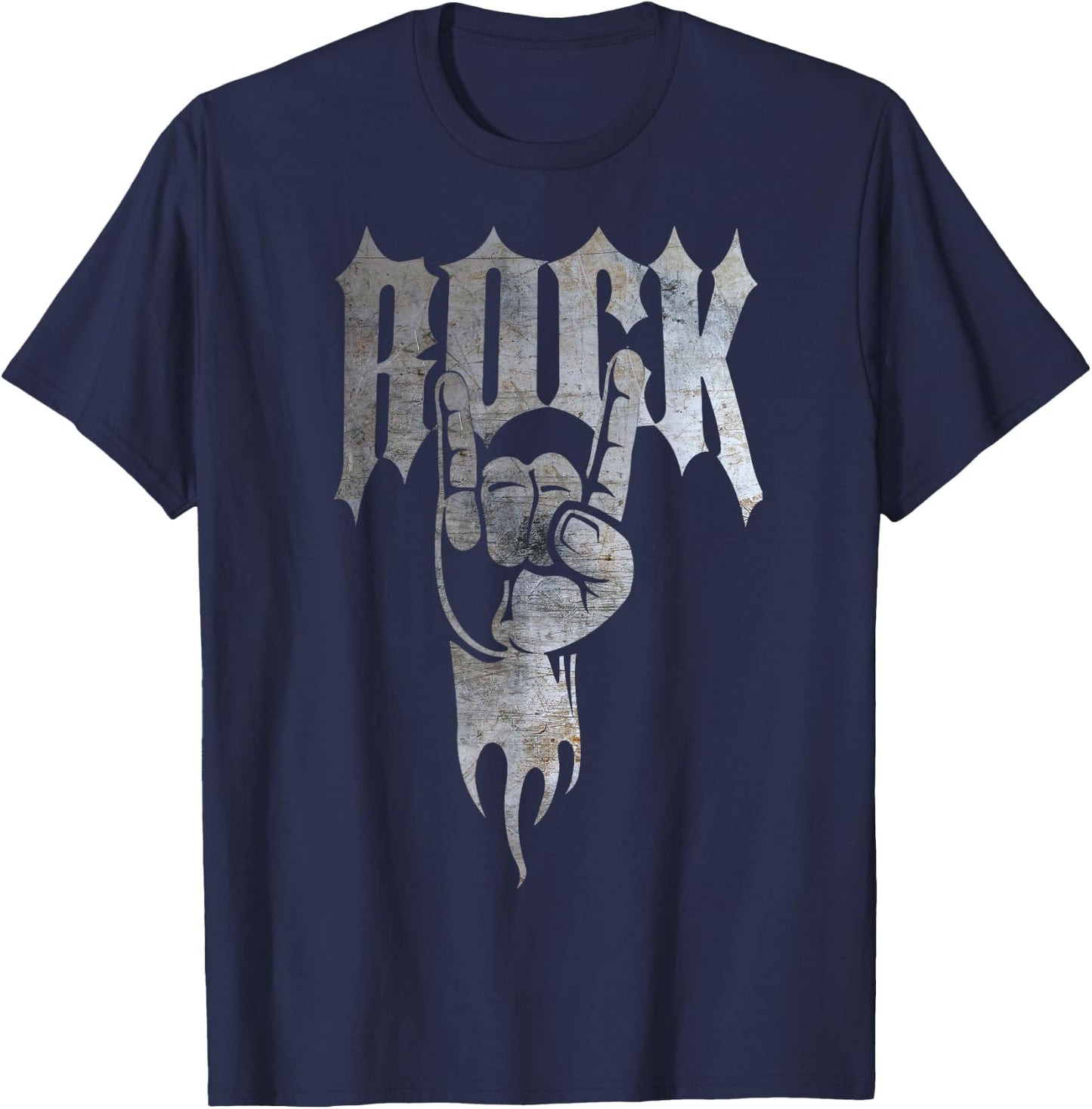 Distressed Metal 80's Rocker T-Shirt - T-Shirt | Navy