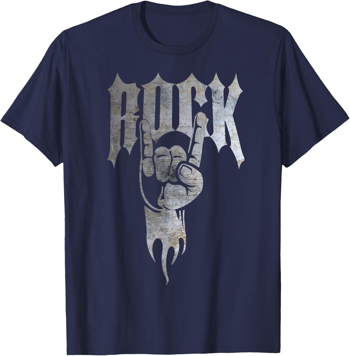 Distressed Metal 80's Rocker T-Shirt - T-Shirt | Navy