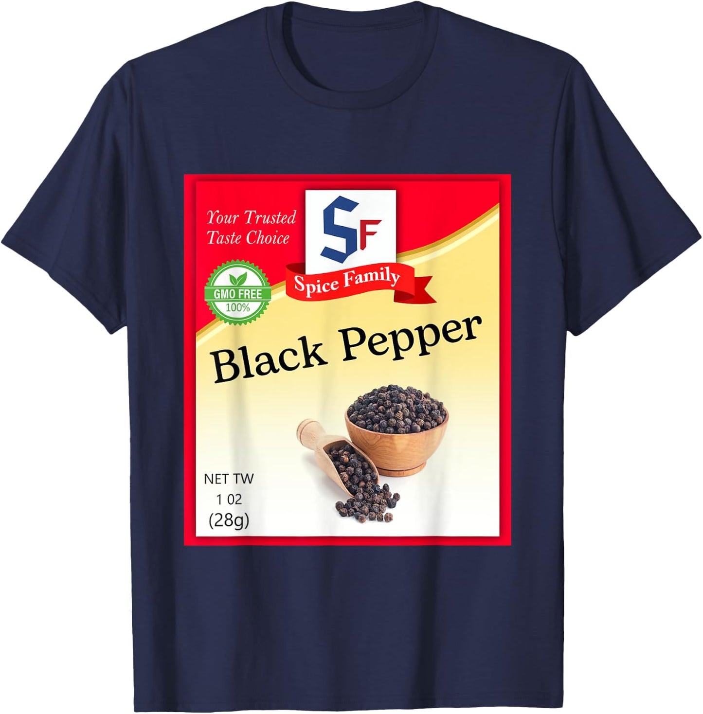 Black Pepper Condiment Costume Holiday Spice Group Costumes T-Shirt - T-Shirt | Navy