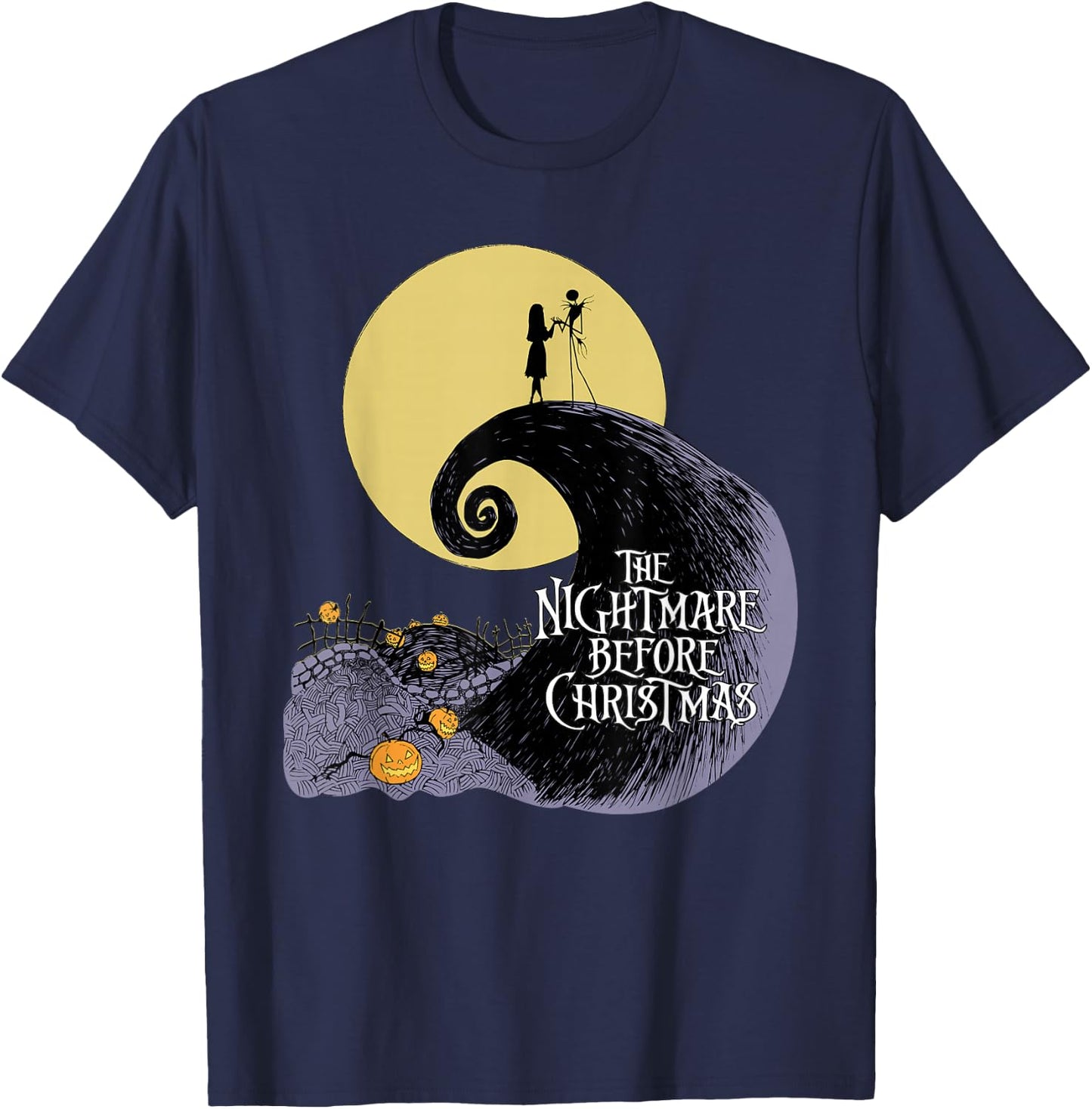 Disney The Nightmare Before Christmas Moon Silhouette T-Shirt - T-Shirt | Navy