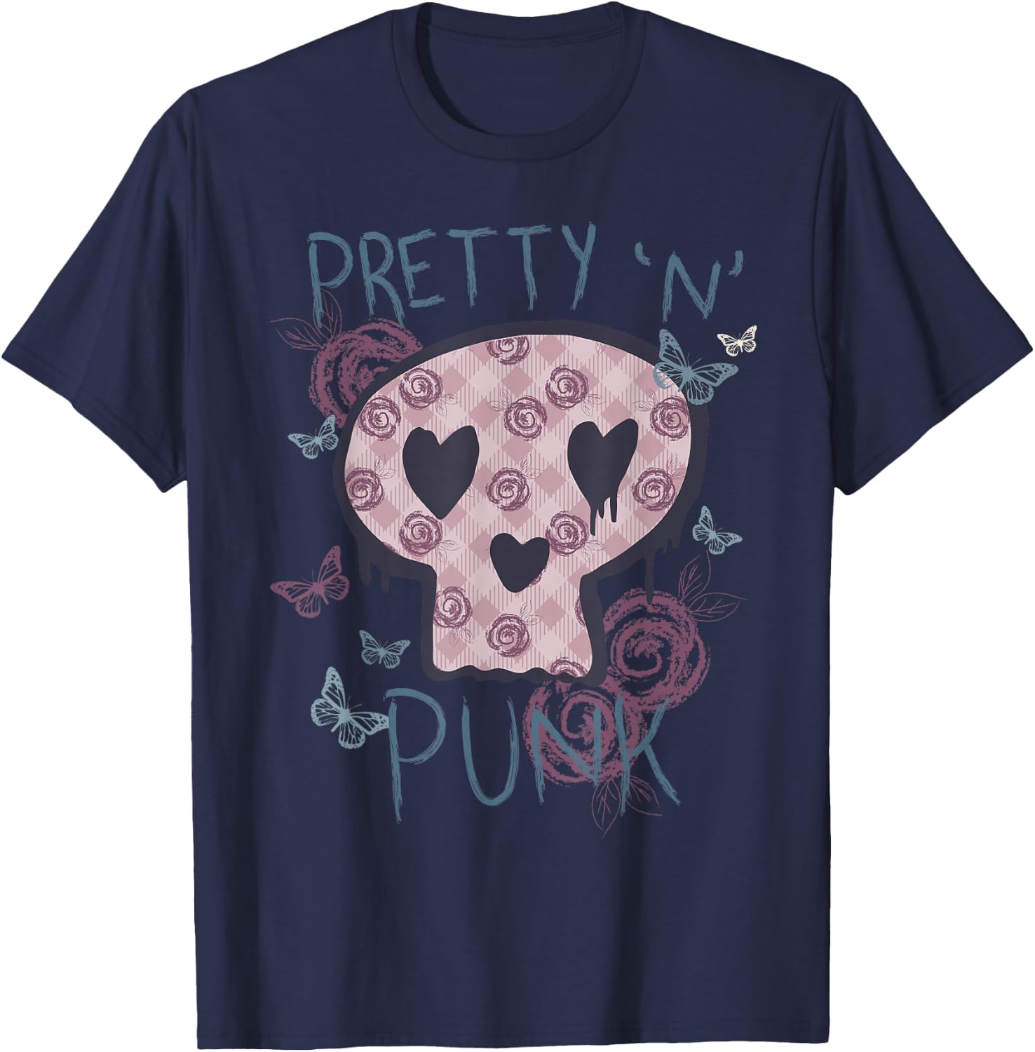 Punk Rock 'n' Roll Music Pretty in Punk Women Ladies Children T-Shirt - T-Shirt | Navy