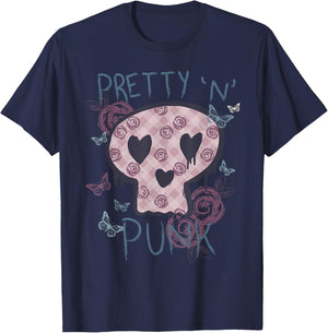 Punk Rock 'n' Roll Music Pretty in Punk Women Ladies Children T-Shirt - T-Shirt | Navy
