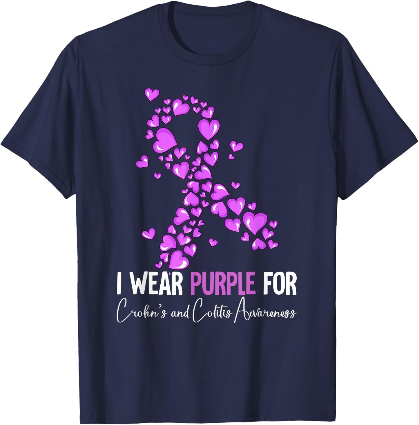Crohn's And Colitis Awareness T-Shirt - T-Shirt | Navy