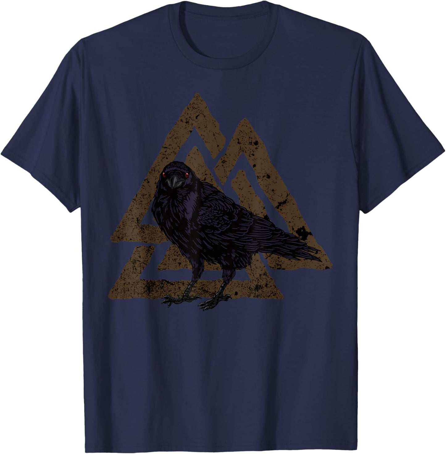 Crows Valknut Viking Ravens Nordic T-Shirt - T-Shirt | Navy
