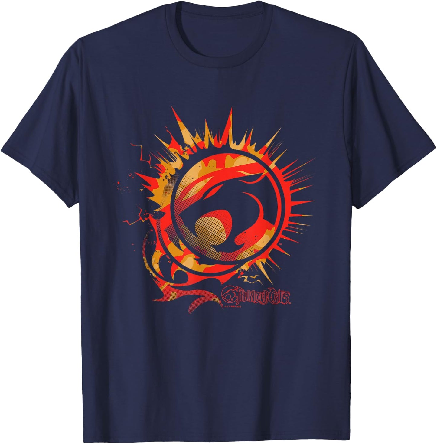 Thundercats Thundercats Logo on Fire T-Shirt - T-Shirt | Navy
