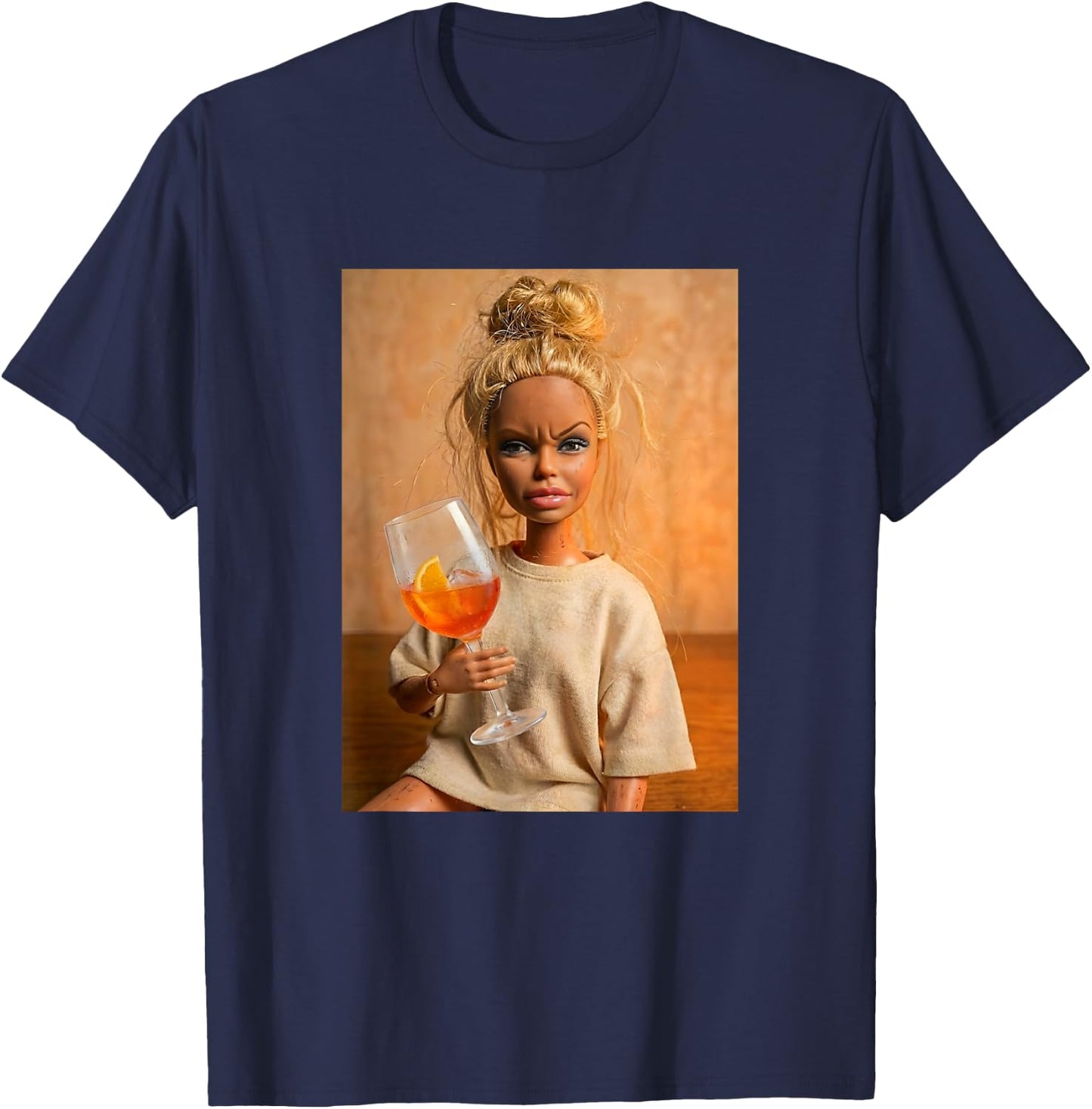 Disgusted FACE Sommer Orange Spritz Cocktail Mädels Fun T-Shirt - T-Shirt | Navy