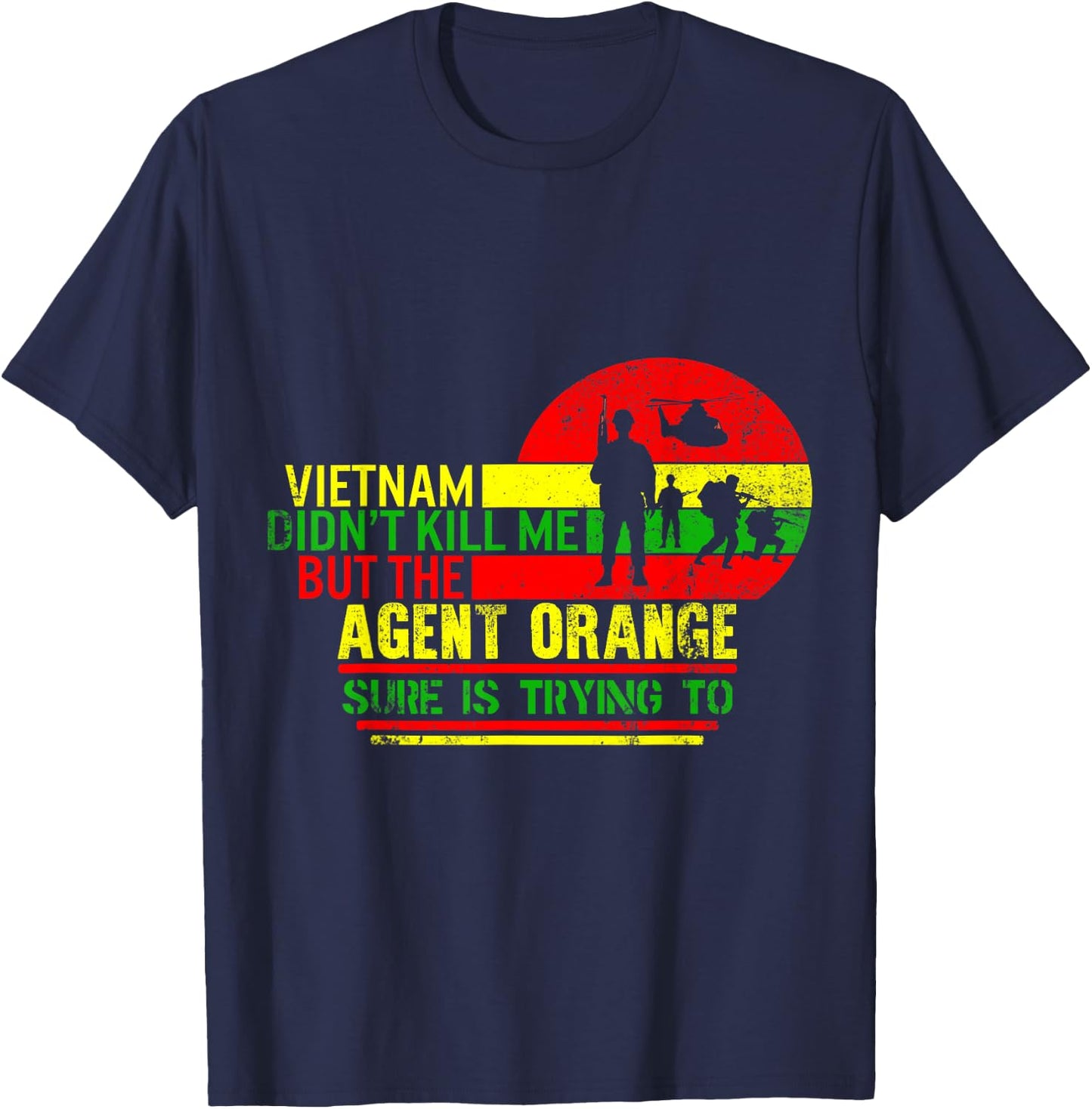 Vietnam Veterans Day Orange Agent Victims Retired Soldiers T-Shirt - T-Shirt | Navy